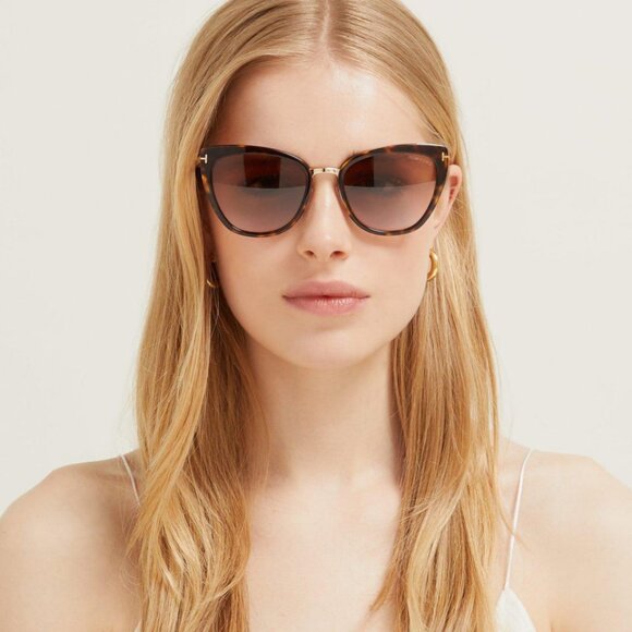 NEW TOM FORD SIMONA TF717 52F WOMEN CAT EYE SUNGLASSES FT0717/S HAVANA - Picture 3 of 9